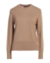 Alpha Studio Woman Sweater Camel Size 8 Merino Wool In Beige