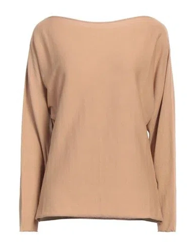 Alpha Studio Woman Sweater Camel Size 8 Cotton In Beige
