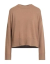 Alpha Studio Woman Sweater Camel Size 8 Merino Wool