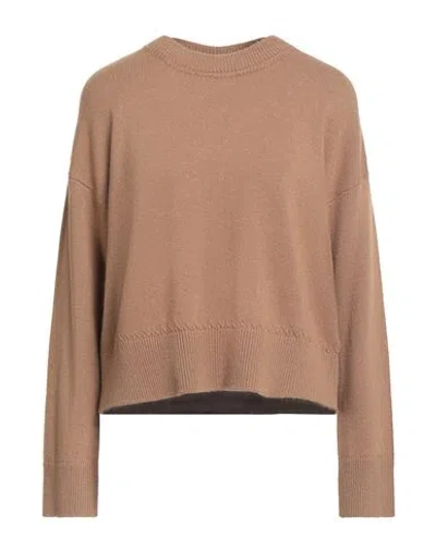 Alpha Studio Woman Sweater Camel Size 8 Merino Wool