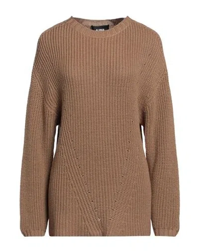 Alpha Studio Woman Sweater Camel Size 8 Wool In Beige