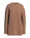 Alpha Studio Woman Sweater Camel Size 8 Wool, Cashmere In Beige