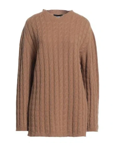 Alpha Studio Woman Sweater Camel Size 8 Wool, Cashmere In Beige
