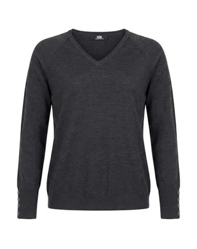Alpha Studio Woman Sweater Charcoal Size 2 Merino Wool In Gray
