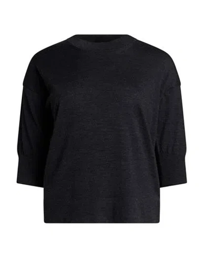 Alpha Studio Woman Sweater Charcoal Size 6 Merino Wool In Black