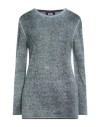 Alpha Studio Woman Sweater Charcoal Size 8 Baby Alpaca Wool, Recycled Polyamide, Polyamide