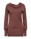 Alpha Studio Woman Sweater Chocolate Brown Size 10 Viscose, Polyester, Polyamide