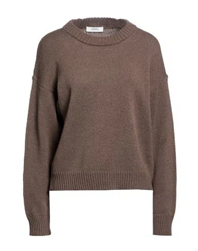 Alpha Studio Woman Sweater Chocolate Brown Size 8 Merino Wool