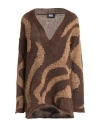 Alpha Studio Woman Sweater Chocolate Brown Size 8 Polyamide, Polyester, Mohair Wool In Brown