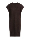 Alpha Studio Woman Mini Dress Chocolate Brown Size S Mohair Wool, Polyamide
