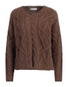 Alpha Studio Woman Sweater Chocolate Brown Size 12 Wool, Alpaca Wool, Polyamide