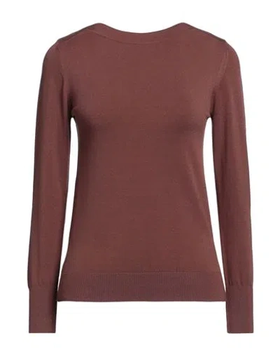 Alpha Studio Woman Sweater Chocolate Brown Size 8 Viscose, Polyester, Elastane