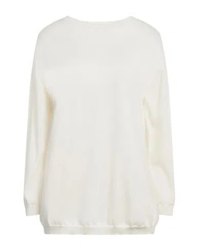 Alpha Studio Woman Sweater Cream Size 10 Cotton, Cashmere In White