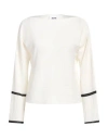 Alpha Studio Woman Sweater Cream Size 10 Linen, Cotton In White
