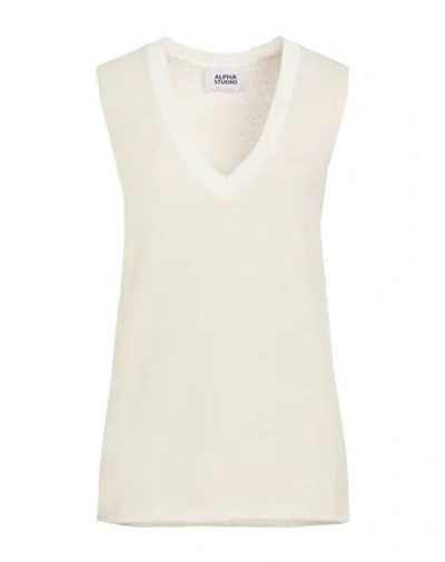 Alpha Studio Woman Sweater Cream Size 8 Virgin Wool, Polyamide, Merino Wool In Neutral