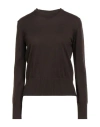 Alpha Studio Woman Sweater Dark Brown Size 10 Merino Wool