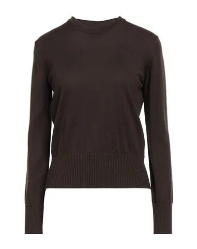 Alpha Studio Woman Sweater Dark Brown Size 10 Merino Wool
