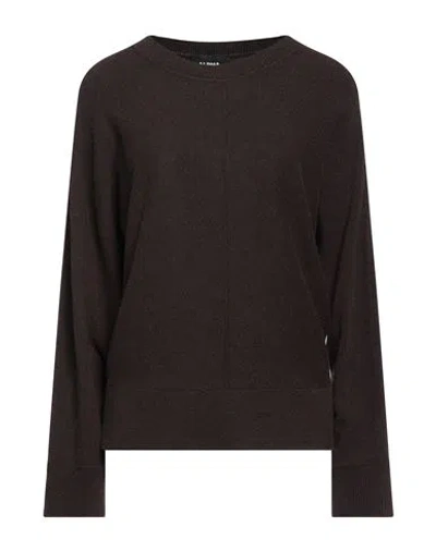 Alpha Studio Woman Sweater Dark Brown Size 10 Recycled Wool, Viscose, Polyamide, Cashmere