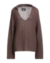 Alpha Studio Woman Sweater Dark Brown Size 12 Polyamide, Mohair Wool, Wool