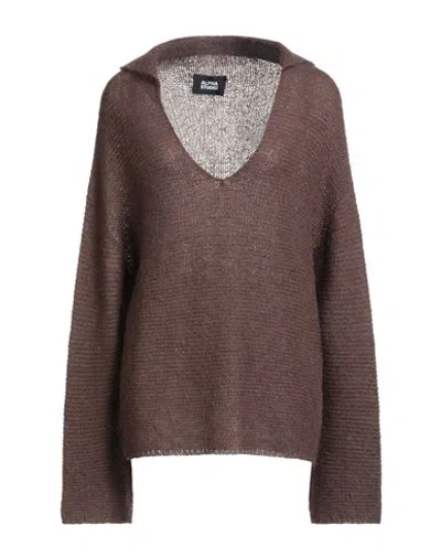 Alpha Studio Woman Sweater Dark Brown Size 12 Polyamide, Mohair Wool, Wool In Brown
