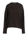 Alpha Studio Woman Sweater Dark Brown Size 8 Merino Wool In Black