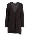 Alpha Studio Woman Short Dress Dark Brown Size Onesize Merino Wool