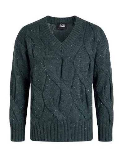 Alpha Studio Woman Sweater Dark Green Size 8 Polyamide, Polyacrylic, Merino Wool