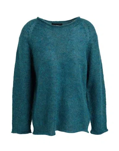 Alpha Studio Woman Sweater Deep Teal Size 4 Mohair Wool, Polyamide In Green