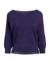 Alpha Studio Woman Sweater Deep Purple Size 12 Cotton In Purple