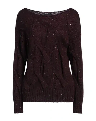 Alpha Studio Woman Sweater Plum Size 6 Polyamide, Acrylic, Mohair Wool In Purple