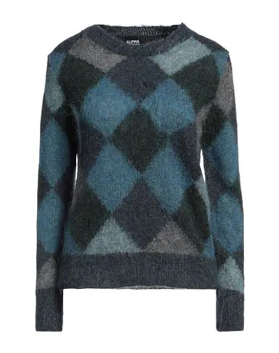 Alpha Studio Woman Sweater Deep Teal Size 4 Mohair Wool, Polyamide In Green