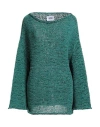 Alpha Studio Woman Sweater Emerald Green Size 10 Polyester, Polyamide In Green