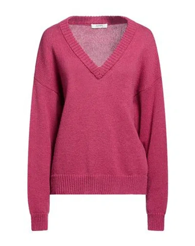Alpha Studio Woman Sweater Garnet Size 10 Merino Wool In Pink