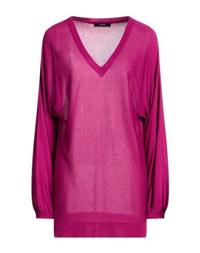 Alpha Studio Woman Sweater Garnet Size 10 Modal, Cashmere In Pink