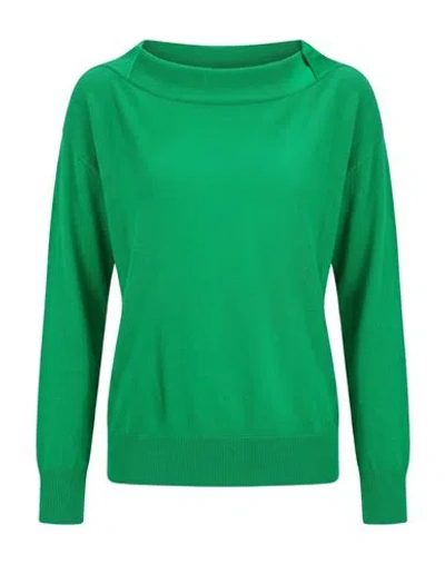 Alpha Studio Woman Sweater Green Size 8 Merino Wool In Multi