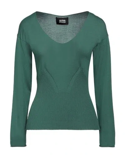 Alpha Studio Woman Sweater Green Size 8 Viscose, Polyester, Polyamide