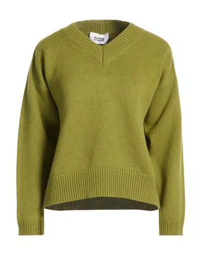 Alpha Studio Woman Sweater Green Size 8 Wool