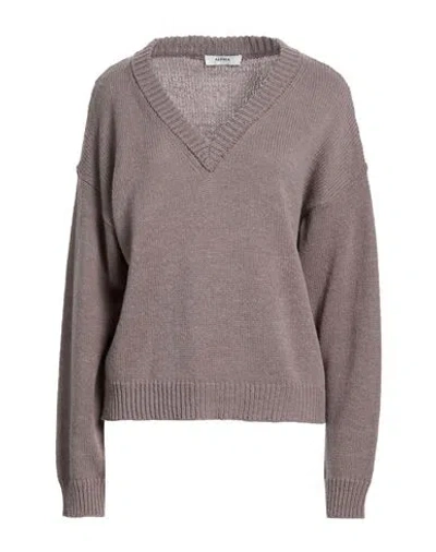 Alpha Studio Woman Sweater Grey Size 10 Merino Wool In Brown