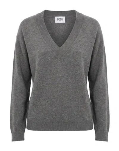 Alpha Studio Woman Sweater Grey Size 4 Cashmere