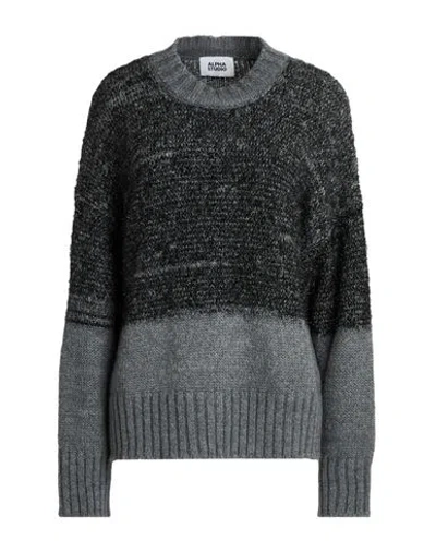Alpha Studio Woman Sweater Grey Size 4 Polyamide, Acrylic, Wool, Viscose In Black