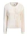 Alpha Studio Woman Sweater Ivory Size 10 Cotton, Polyamide In White
