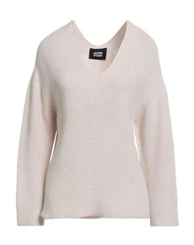 Alpha Studio Woman Sweater Ivory Size 10 Wool