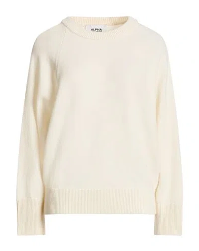 Alpha Studio Woman Sweater Ivory Size 12 Geelong Wool In White