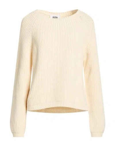 Alpha Studio Woman Sweater Ivory Size 8 Cotton, Polyamide In Neutral