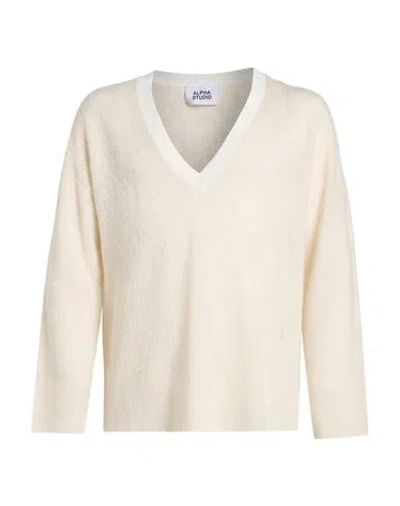 Alpha Studio Woman Sweater Ivory Size 8 Virgin Wool, Polyamide, Merino Wool In White