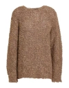 Alpha Studio Woman Sweater Khaki Size 8 Acrylic, Wool, Mohair Wool, Polyester
