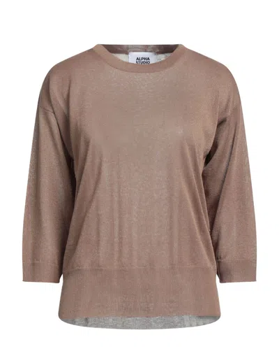 Alpha Studio Sweaters In Beige
