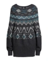 Alpha Studio Woman Sweater Lead Size 10 Alpaca Wool, Acrylic, Mohair Wool, Polyamide, Polyester In Grey