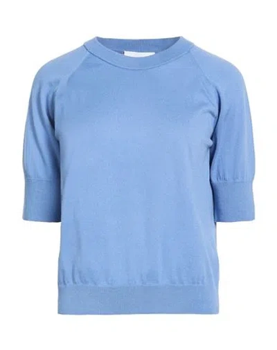 Alpha Studio Woman Sweater Light Blue Size 8 Cotton
