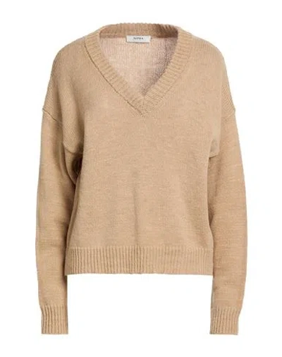 Alpha Studio Woman Sweater Light Brown Size 10 Merino Wool